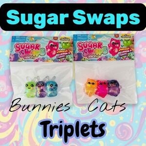 Viral Five Below Sugar Swap Triplets Squishy Bunnies and Cats Tic‎ Tok Orb